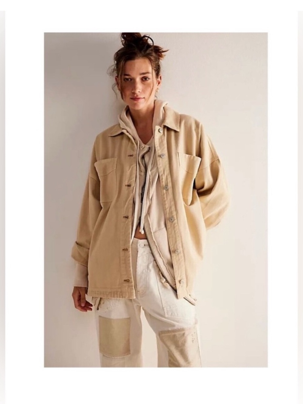 Free People We The Free Madison City Denim Jacket Top Oversized XS